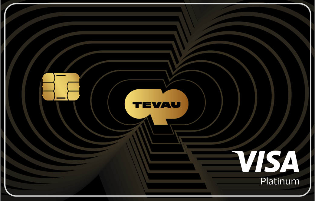 Tevau VISAプラチナブラックゴールド金属製カード